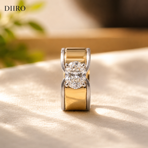 Two Tone <b>Moissanite</b> <b>Engagement</b> <b>Ring</b> <b>Oval</b> Shape Diamond Wedding Band Gold Plated Valentine Day Gift <b>Ring</b> - Product Image 2