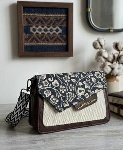 Vintage Floral Canvas Doctor Bag Crossbody Satchel Waterproof Flap Single <b>Strap</b> Easter Travel Handbag for Women Daily Use - Product Image 3