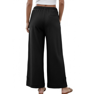 Pantalon décontracté taille haute de haute qualité pour femme, couleur unie, services OEM, streetwear pour femme, coupe ample, pantalon baggy pour femme - Product Image 2