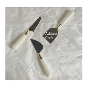 Best Seller 3-Piece <b>Cheese</b> <b>Knife</b> <b>Set</b> With Marble Handle Gold Plated Stainless Steel Blades Eco-Friendly Durable Spike <b>Knives</b> - Product Image 2