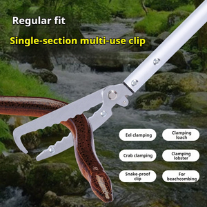 Pinza de control de serpientes plegable de acero inoxidable, extensible, moderna y engrosada, con diseño de pinza para anguila, para accesorios de mascotas serpientes - Product Image 2