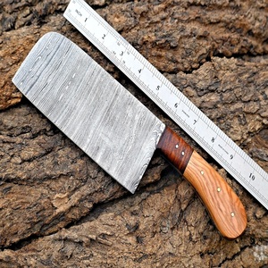 Cuchillo de Cocina Hecho a Mano por A&M Enterprises, Acero de Damasco, Mango de Madera de Olivo, Hoja con Punta Caída, Longitud Total de 12 Pulgadas - Product Image 5