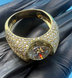 Moissanite 2CT Round Diamond <b>Solitaire</b> <b>Ring</b> For Men's original 925 Sterling <b>Silver</b> Fine Wedding Party Jewelry Gift For Friends - Product Image 5