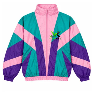 Chaqueta Cortavientos Retro de Bloques de Color para Mujer VANTEX SPORTS, Blusón con Cuello Alto y Cremallera, Ligera, de Poliéster, para Otoño - Product Image 5