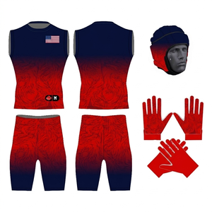 Maillot de football américain 7v7 pour jeunes, sans manches, respirant, avec impression par sublimation, sangle élastique, nom d'équipe personnalisé sur le devant - Product Image 3