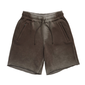 Shorts con lavado ácido de marca personalizada, silueta holgada y recta, dobladillo con abertura lateral, suministro a granel de fábrica, internacional - Product Image 5