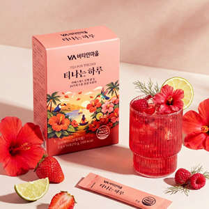 Vitamin Village Thé Coréen en Poudre aux Fleurs, Mélange Hibiscus et Sureau, Sans Sucre, Riche en Vitamine C, 5g x 14 Sachets, Nouveauté - Product Image 3