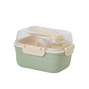 Boîte à salade multi-usages de haute qualité sans BPA, grande capacité, portable, réutilisable, rectangulaire, 1400 ml, micro-ondable, 1 compartiment, en plastique - Product Image 4