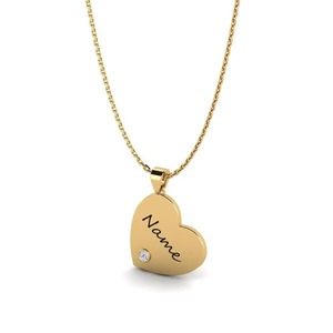 Colgante de Corazón con Grabado de Nombre y Piedra de Zirconia, Plata 925, Aleación de Moissanita, Amuleto Romántico para Regalo Unisex - Product Image 3