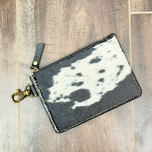 Monedero de cuero de vaca con pelo de marca de alta calidad para mujer con Tarjetero con cremallera, carteras cortas de cuero de vaca genuino - Product Image 4