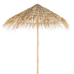 Tropiccal Palm Leaf Parasol with Rustic Bamboo Pole - Splice Pole Thatched <b>Patio</b> <b>Umbrella</b> with Center Connector - Product Image 2