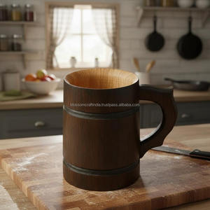 Mug à café artisanal en bois, qualité supérieure, produit d'exportation d'Inde, article de vaisselle de conception artisanale. - Product Image 1