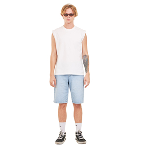 Camiseta sin mangas de punto 100% algodón para hombre, oversize, color liso, para fitness, culturismo, transpirable, estilo urbano. - Product Image 1