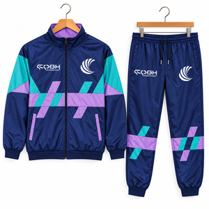 unisex <b>pink</b> <b>tracksuit</b> set lightweight polyester sporty jacket shorts quick dry summer wear sportswear athletic wear quick dry - Product Image 2