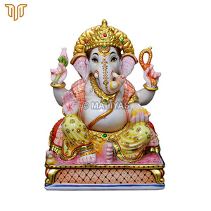 Estatua de Ganesha de Mármol Puro |   Ídolo del Dios Ganesha Hecho a Mano |   Murti de Ganpati de Mármol Premium para Templo en Casa, 10 Pulgadas - Product Image 4