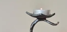Custom Antique Bronze Iron Tree Branch <b>Tealight</b> <b>Holder</b> Organic Sculptural 5Light Metal Vine Candle Stand for Dining Table - Product Image 5