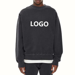 YITE Plain High Quality Cotton Acid Wash Oversized Hoodie Custom Crew Neck Sweatshirt <b>Men</b> Waterproof Breathable Eco-Friendly - Product Image 2