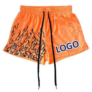 Shorts décontractés pour hommes en maille personnalisée, taille élastique, 100% polyester, séchage rapide pour les sports d'été, course à pied, DDP - Product Image 2