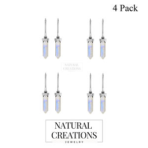 Pendientes Colgantes de Plata de Ley 925 de Acabado Premium con Perlas de Agua Salada en Forma de Lápiz, Engaste con Pegamento, Regalo Moderno para Bodas y Fiestas - Product Image 2