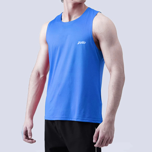 Solid Blue Wide Shoulder Tank Tops Slim Fit Gym Fitness Running <b>Vest</b> for Workout & Casual Wear - Product Image 4