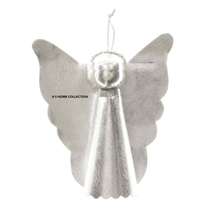 New Design Aluminum Metal Silver Tin Angel Wings <b>Tree</b> <b>Toppers</b> Christmas Ornaments Festival Gifts Crafts Box - Product Image 1