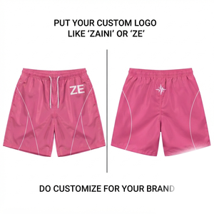 100% Polyester/Nylon Microfiber Peach Finish 160 GSM Men Windbreaker Shorts <b>Red</b> Mid Waist Drawstring Closure Casual Quick Dry - Product Image 1