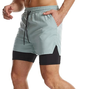 <b>Men</b> Athletic 2 In 1 <b>Shorts</b> <b>Compression</b> Liner Running Workout <b>Shorts</b> Phone Pocket Custom Branding OEM - Product Image 3