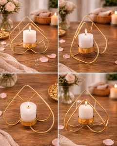 Golden Heart Shape Metal <b>Tea</b> Light Candle Holder for Home Decor Decorative Metal Candle <b>Stand</b> Dining & Festive Decor - Product Image 6