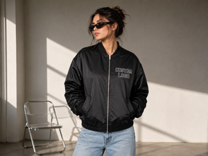 Chaqueta Bomber de Seda y Satén para Mujer, Estilo Invernal, con Logotipo Personalizado al por Mayor, Servicio OEM, Nueva, Elegante, Corta, Transpirable y de Alta Calidad - Product Image 6