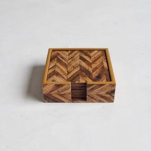 Modern Rustic Decor Classic Enamel Drink <b>Coasters</b> Set Includes Stylish Metal Holder and <b>Heat</b>-Resistant Design - Product Image 5