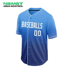 Custom Blue Gradient Baseball Jersey Button Down Team Training Sports Shirt Sublimated Men Youth Match Wear Top - Product Image 1