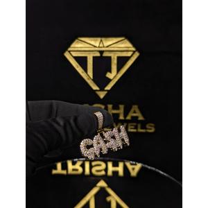 Colgante VVS Moissanite Diamond "CASH" Drip, chapado en oro de 14K, plata de ley 925, estilo hip hop, de Trisha Jewels - Product Image 4