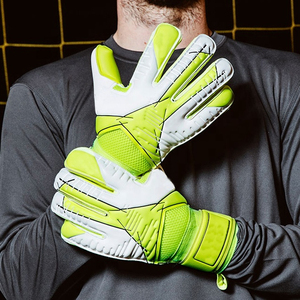 Guantes de Portero de Fútbol Profesionales de Cuero Transpirable, Dedos Completos, Alta Calidad - Product Image 5
