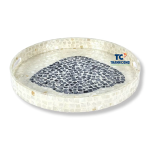 ถาดใส่ไข่มุกแม่ทำด้วยมือมีสไตล์สำหรับของขวัญและโซลูชันการรับประทานอาหารที่หรูหราเน้นการสร้างสรรค์ถาดฝังมุก - Product Image 1