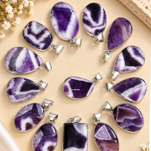 Natural <b>Lapis</b> <b>Lazuli</b> Agate <b>Pendants</b> Crystal Gemstones Eco-Friendly Handmade Silver Electroplated Irregular Semi-Precious F S - Product Image 5