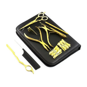Professional Hair Extension Tools Kit with <b>Silicone</b> <b>Beads</b> in Black Brown and Beige Microlink Pliers Scissors Loop and Hook - Product Image 3