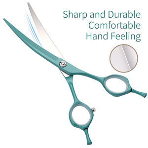 กรรไกรตัดแต่งขนสัตว์เลี้ยง Fenice JP440C แบบโค้ง สีสันสดใส ขนาด 6.25 และ 7.0 นิ้ว สำหรับสุนัขและแมว - Product Image 4