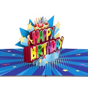 Joyeux Anniversaire Nouvelle Collection Carte de Vœux Pop-Up Thème Artisanat Papier Carte Faite à la Main du Vietnam Carte Pop-Up 3D Fête d'Anniversaire - Product Image 2