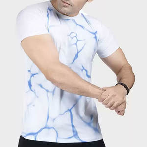 Camiseta de Algodón con Estampado de Mármol para Hombre, Estilo 2026, Cuello Redondo, Manga Corta, Diseño Gráfico, Tela Suave y Transpirable, Logotipo Personalizado OEM - Product Image 4