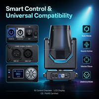 U`King 295W Luz de Cabeza Móvil HID con Doble Prisma y Efectos Arcoíris 14R, Luces de Escenario Móviles para Bodas, DJ, Fiestas, Bares, Discotecas
