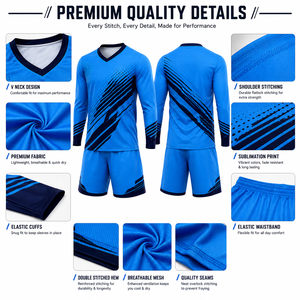 Ensemble de maillot et short de football personnalisés pour hommes, manches longues, sublimés, séchage rapide, respirants, kit d'équipe personnalisé, vente en gros OEM - Product Image 3