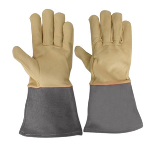 Gants de soudage TIG robustes en cuir de chèvre et de vache, résistants à l'abrasion et aux coupures, pour la protection des mains en construction - Product Image 6