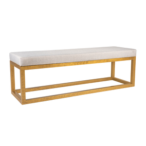 Banc rembourré moderne avec structure en métal doré, design contemporain, assise confortable, écologique, AURORA CRAFT, cuisine, salle à manger - Product Image 1