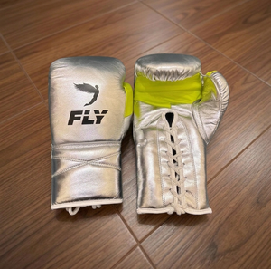 Fly Boxing <b>Gloves</b> Head Guard Groin Guard Set <b>Silver</b> Yellow Real Leather Lace-Up Customizable Lightweight Unisex MMA Martial Arts - Product Image 4