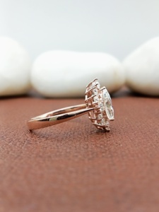 D'VINS JEWELS Bague de fiançailles et de mariage tendance en forme de marquise, taille brillant, sertie de pierres de laboratoire de couleur D, blanc, argent, or - Product Image 4