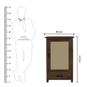 Mini armoire multifonction en teck fait main pour chambre à coucher, chevet et rangement de livres avec 4 étagères, ensemble de meubles pour bureau à domicile - Product Image 2