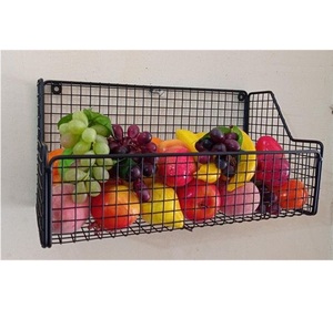 Panier de rangement mural pour cuisine, organisateur de cuisine en métal durable, adapté aux légumes et aux condiments - Product Image 1