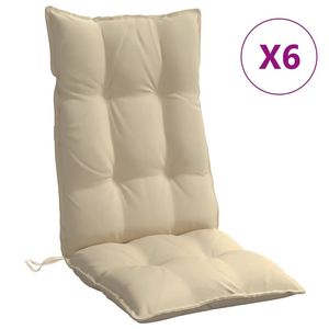 Juego de 6 Cojines Beige para Sillas de Exterior con Respaldo Alto - Product Image 2