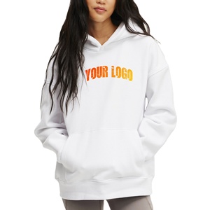 Sudadera con capucha transpirable de talla grande con logotipo personalizado, ropa informal de invierno de 420g, suéter con capucha negro de gran tamaño para mujer - Product Image 1