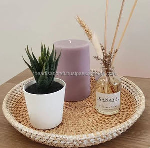 Plateau en rotin tissé à la main Matériau naturel élégant léger et durable Parfait pour servir l'organisation décorative de la maison Écologique - Product Image 3